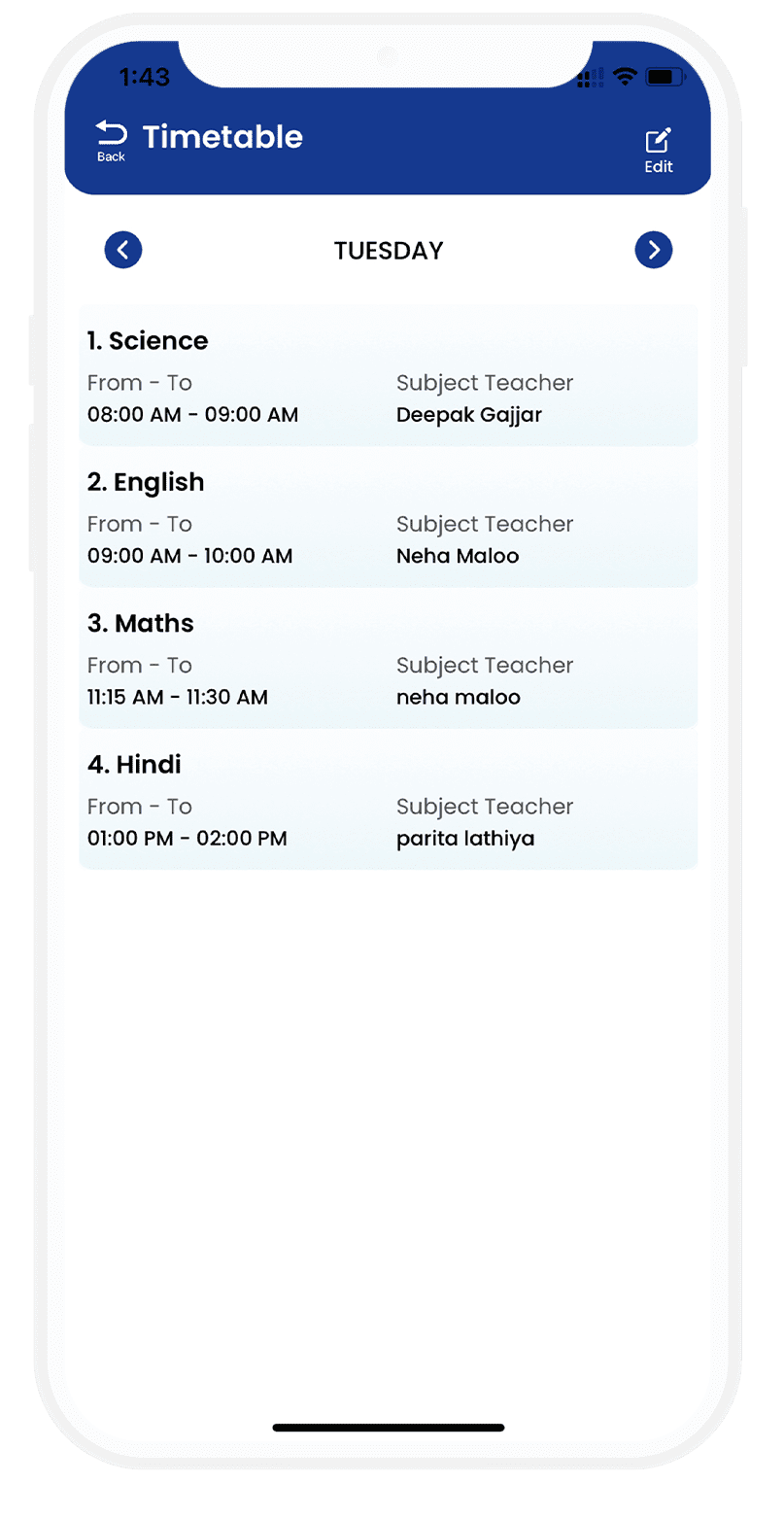 Timetable